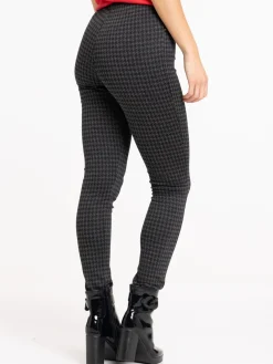 Legging jacquard pied-de-poule femme