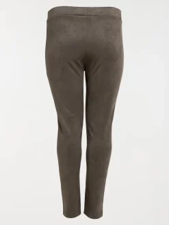 Legging kaki suédine grande taille femme