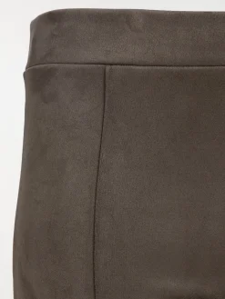 Legging kaki suédine grande taille femme