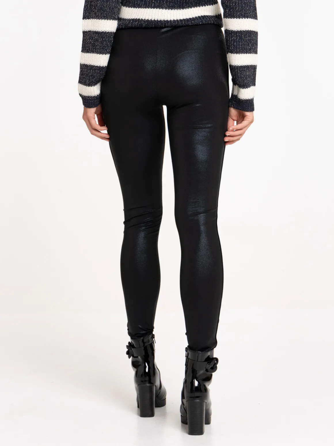 Legging noir effet brillant femme
