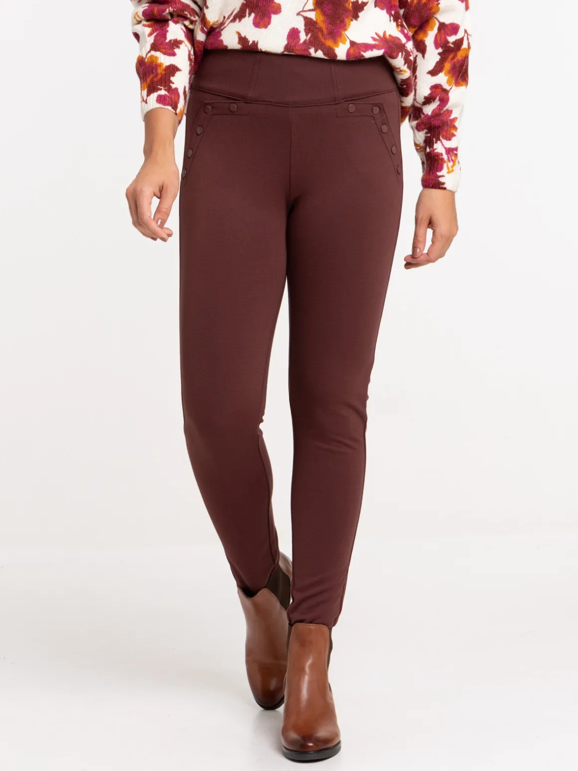 Legging pont café rougi femme