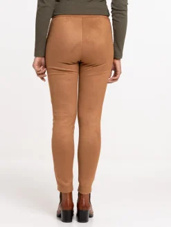 Legging suédine camel femme