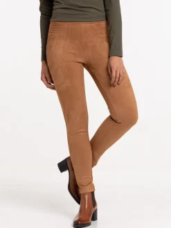Legging suédine camel femme