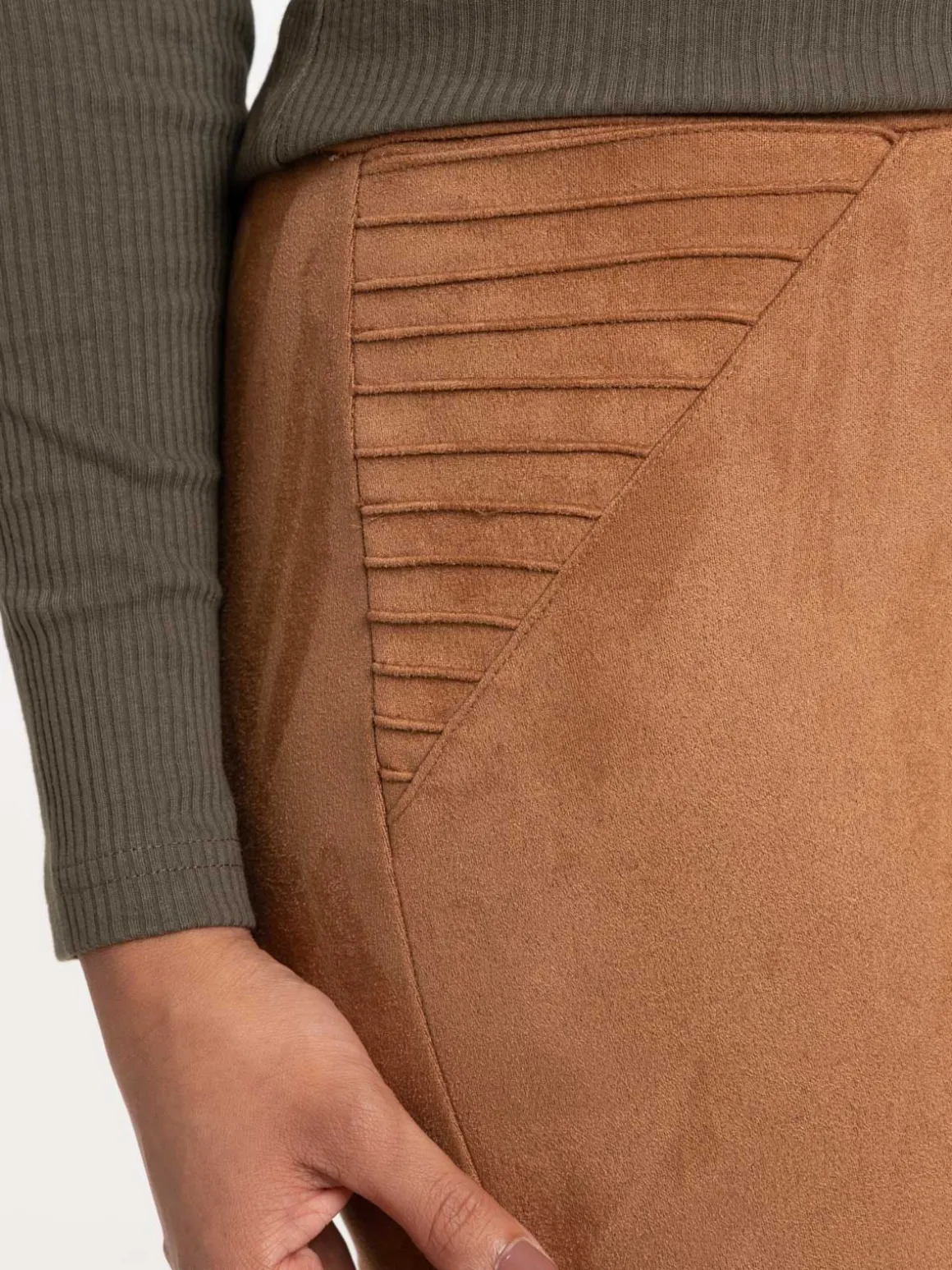 Legging suédine camel femme