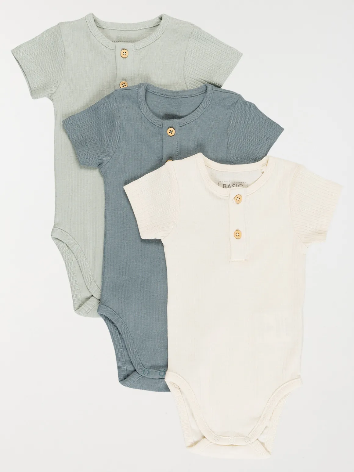 Lot 3 bodies col boutons garçon (3-24M)