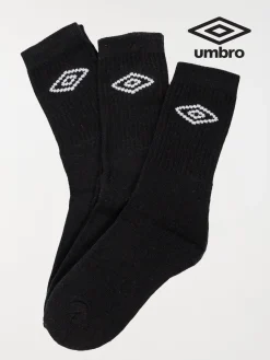 Lot 3 chaussettes noir Umbro homme