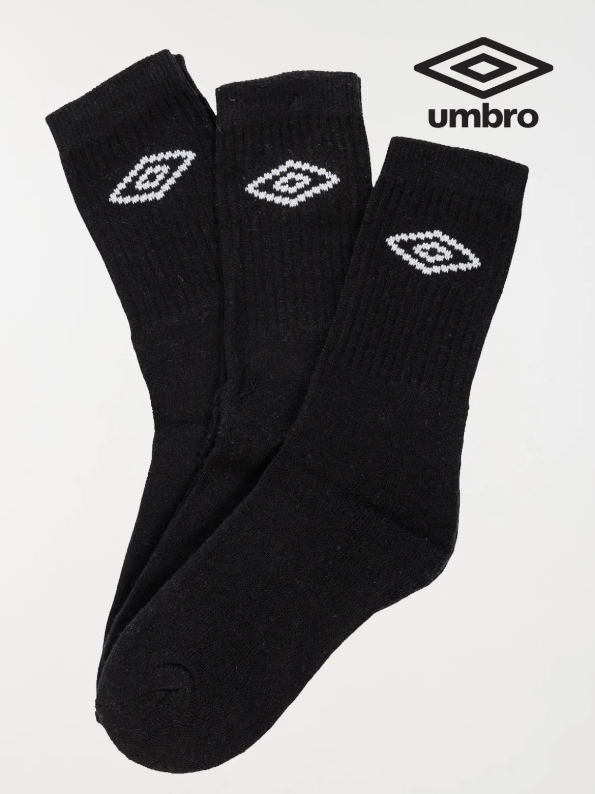 Lot 3 chaussettes noir Umbro homme