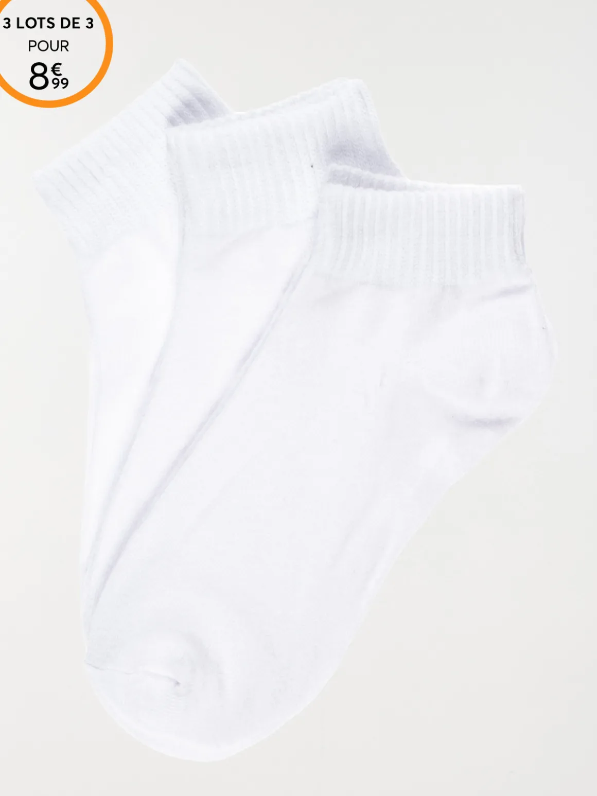 Lot 3 paires chaussettes de sport homme