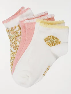 Lot 3 paires chaussettes fleuri fille