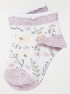 Lot 2 paires chaussettes fleurs fille