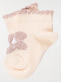 Lot 2 paires chaussettes fleurs fille