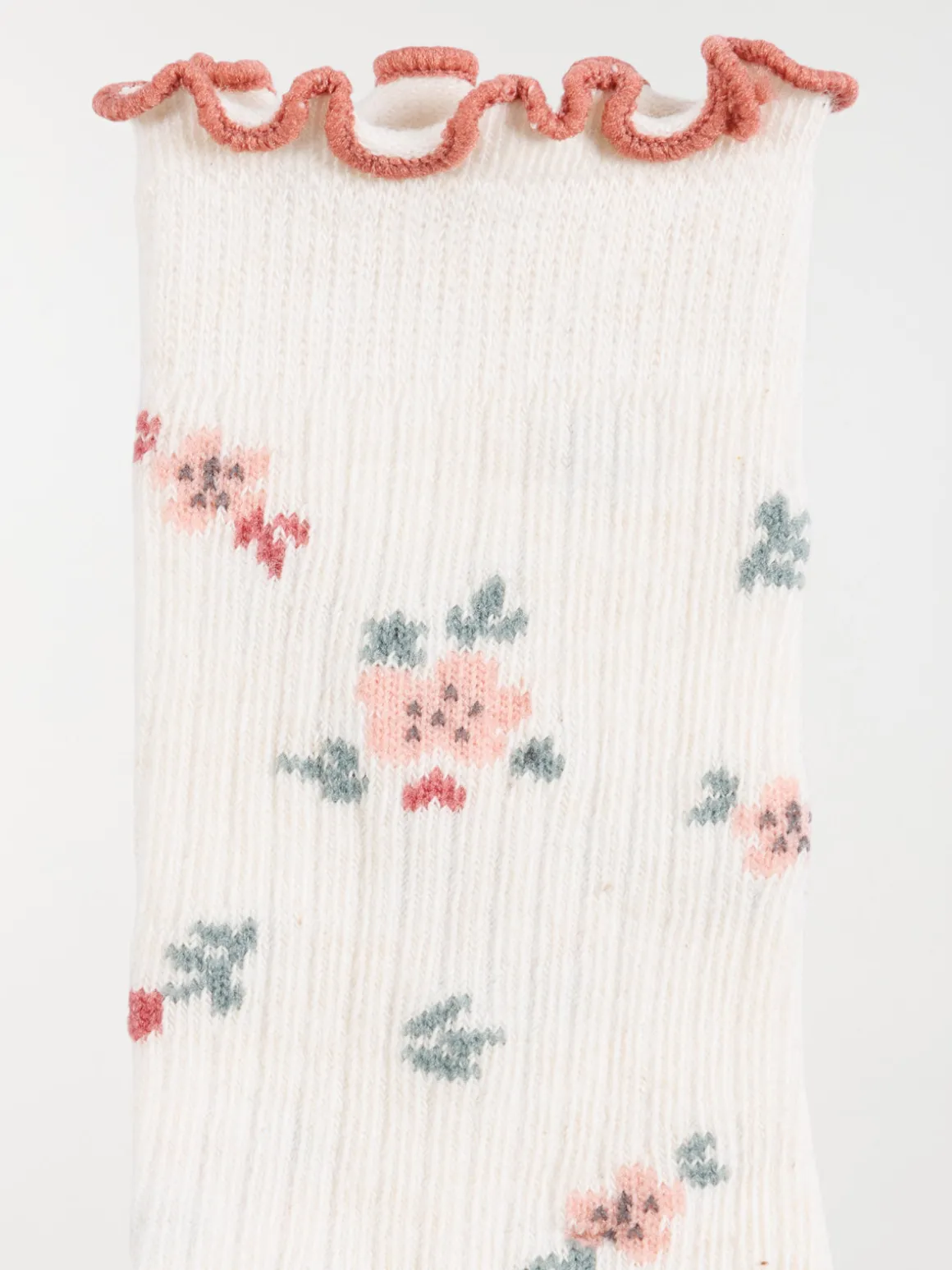 Lot 5 paires chaussettes fleurs filles