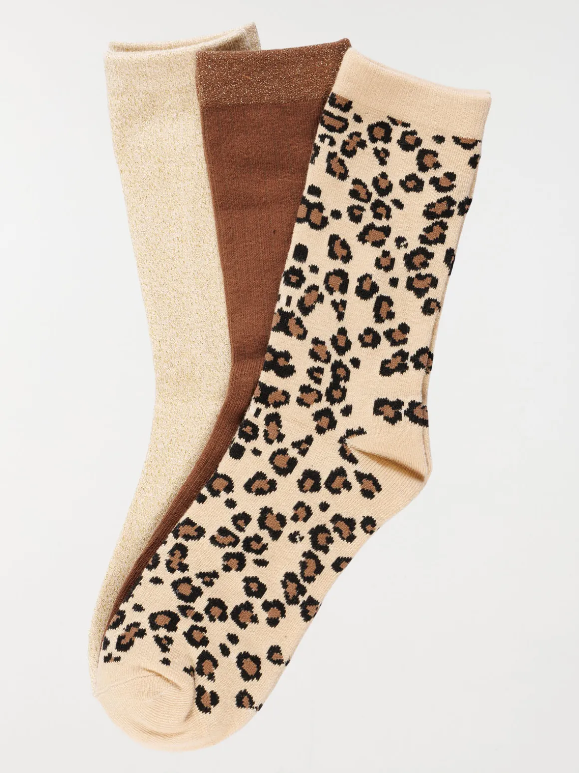 Lot 3 paires chaussettes léopard femme