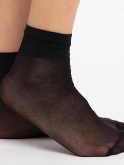 Lot 3 socquettes 20D noir mousse femme