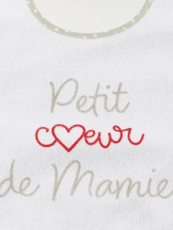 Lot de 3 bavoirs petit coeur bébé