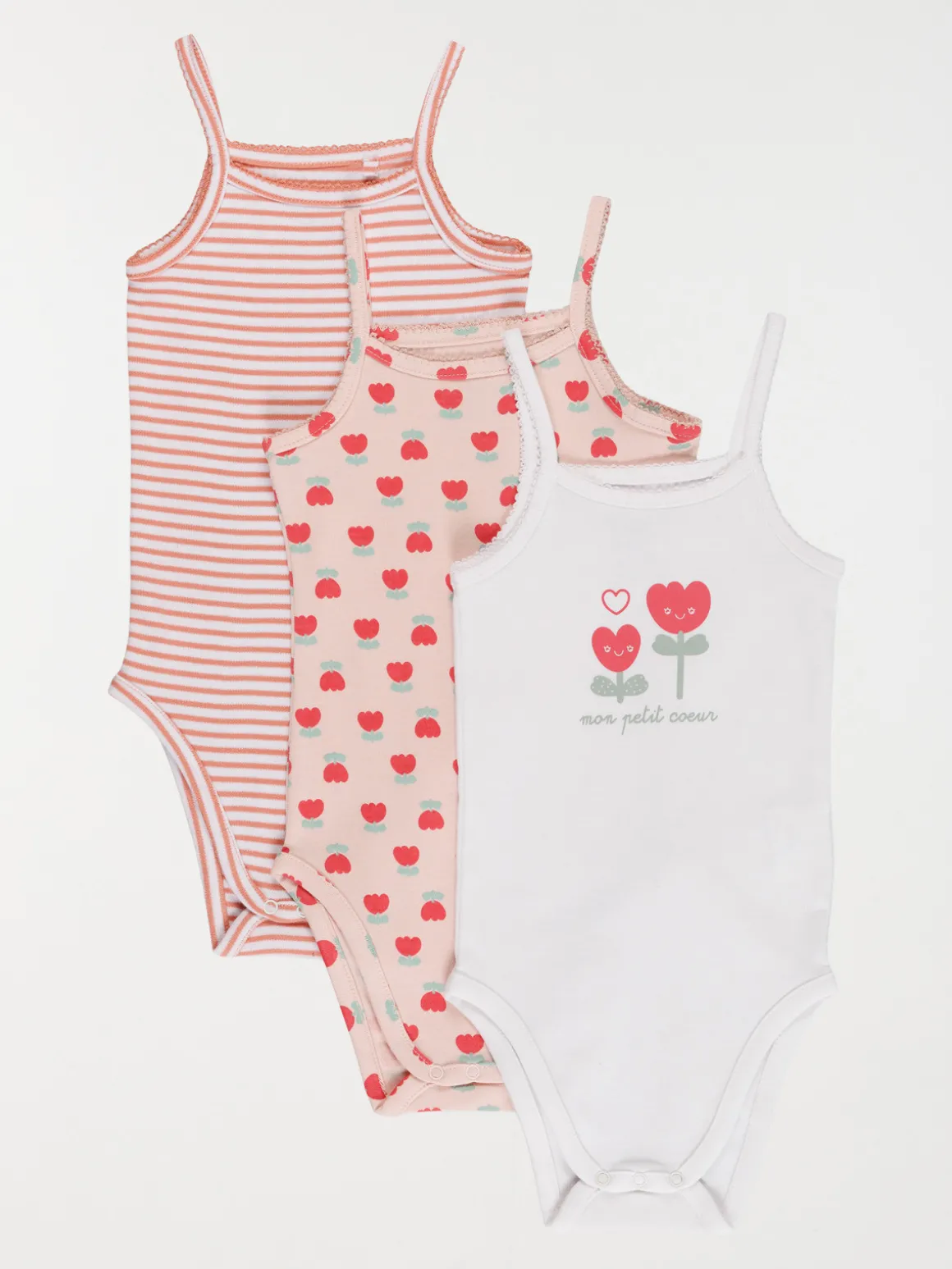 Lot de 3 bodies bretelles fille (3-24M)