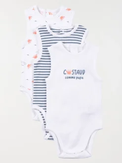 Lot de 3 bodies garçon marcels (3-24M