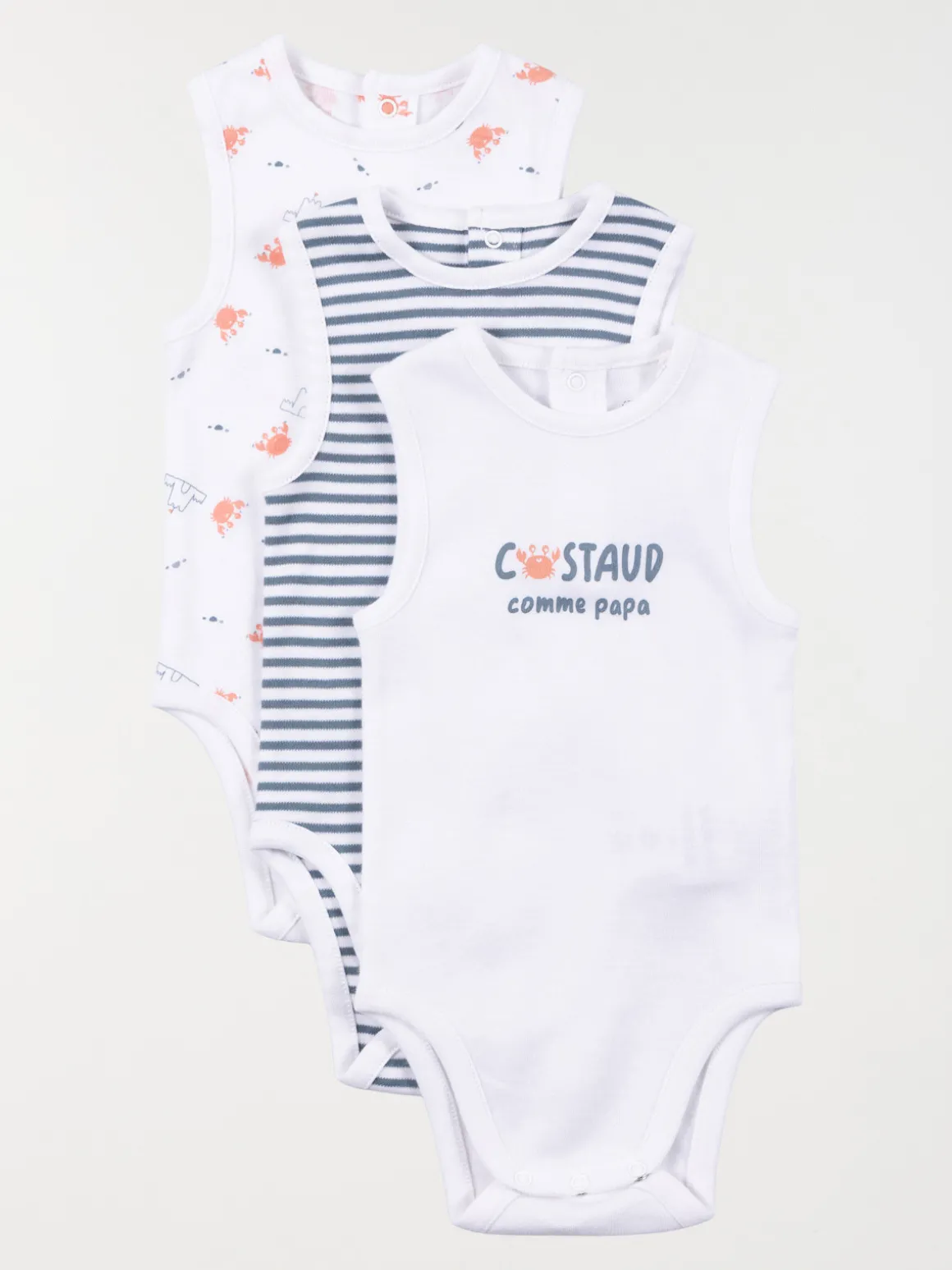 Lot de 3 bodies garçon marcels (3-24M