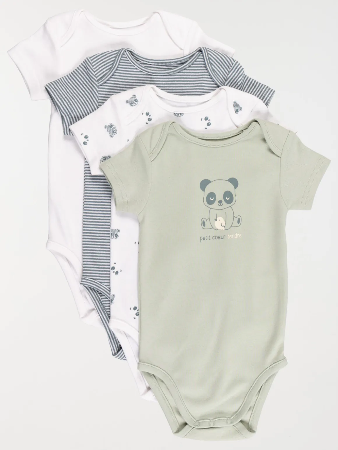 Lot de 4 bodies panda garçon (3-24M)