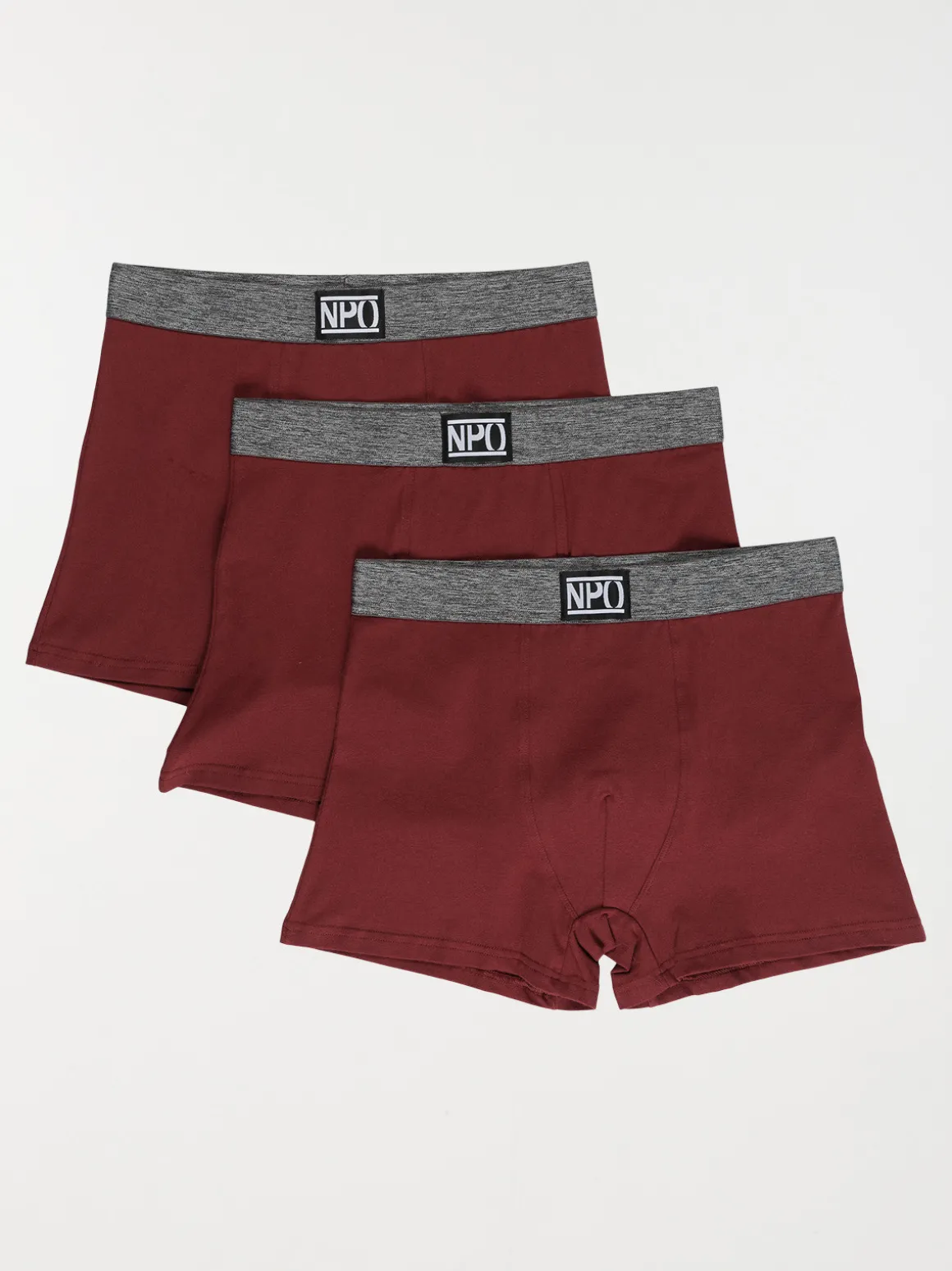Lot de 3 boxers bordeaux homme