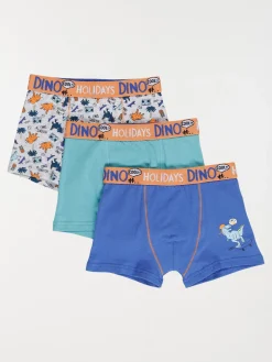 Lot de 3 boxers dinosaures garçon