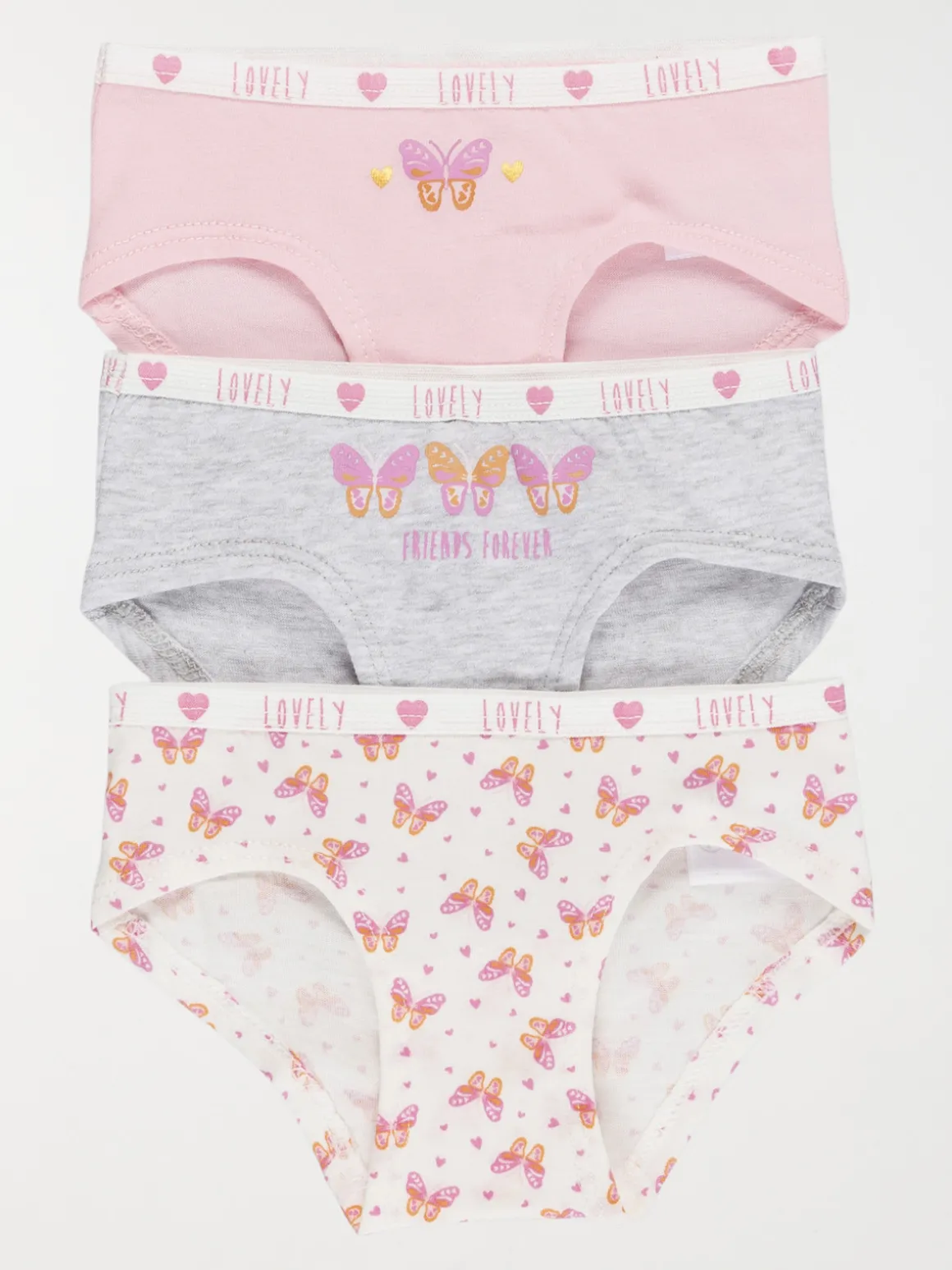 Lot de 3 boxers papillon fille