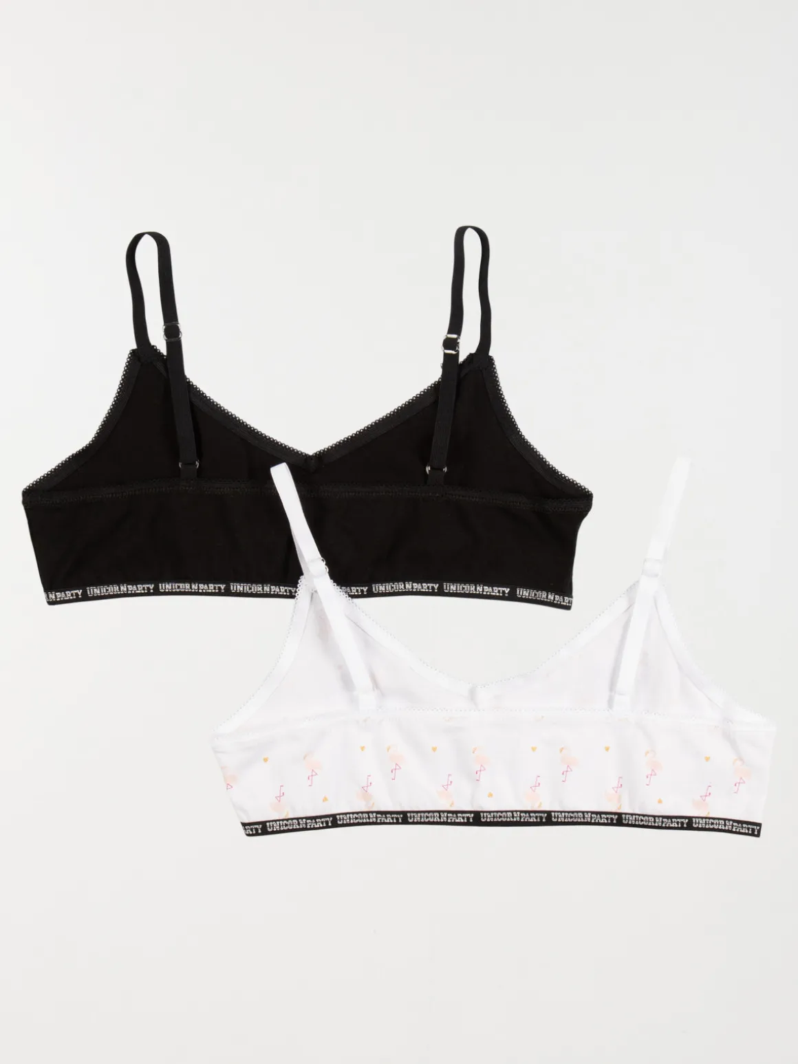 Lot de 2 brassières flamant rose fille