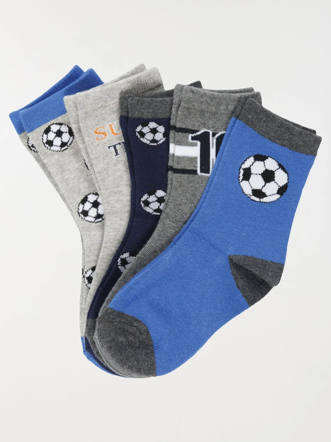 Lot de 5 chaussettes football garçon