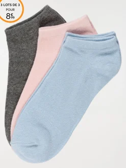 Lot de 3 chaussettes multicolores femme