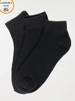 Lot de 3 chaussettes sport noir femme