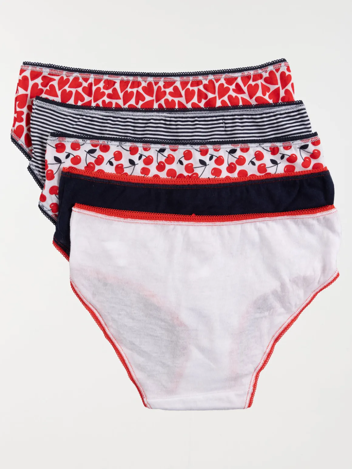 Lot de 5 culottes cerises fille