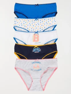 Lot de 5 culottes collège fille