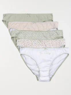 Lot de 5 culottes imprimés sauge femme