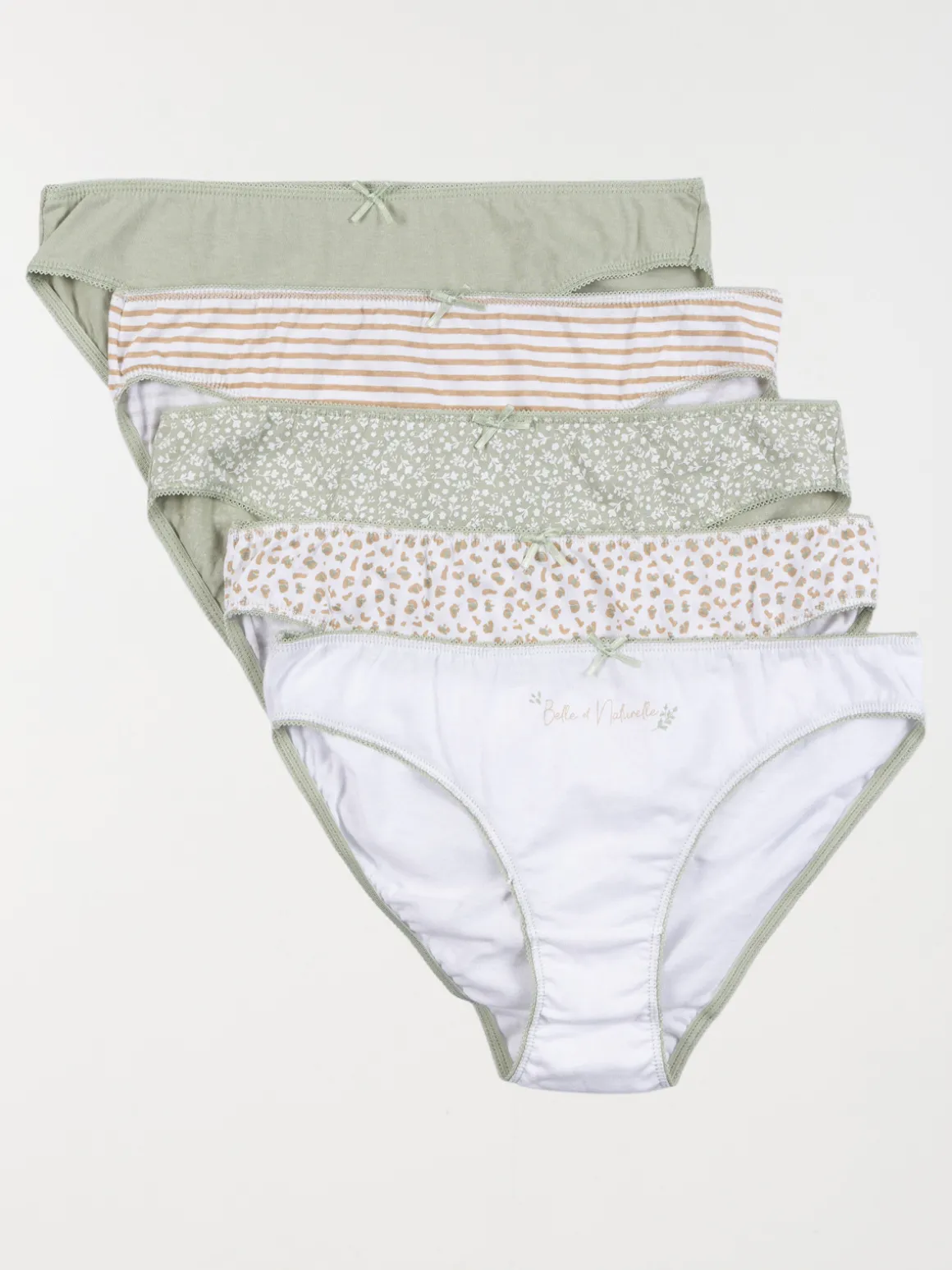 Lot de 5 culottes imprimés sauge femme