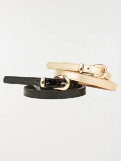 Lot de 2 fines ceintures femme