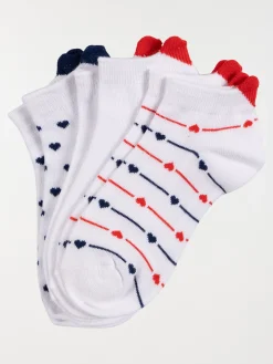 Lot de 3 paires chaussettes coeur femme