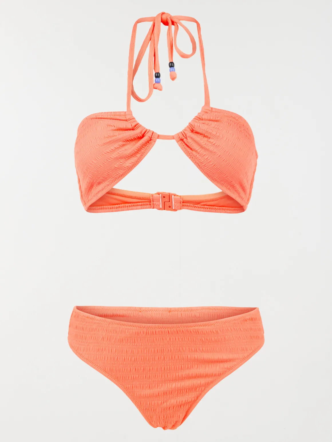 Maillot de bain 2 pièces corail femme