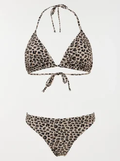 Maillot de bain 2 pièces léopard femme