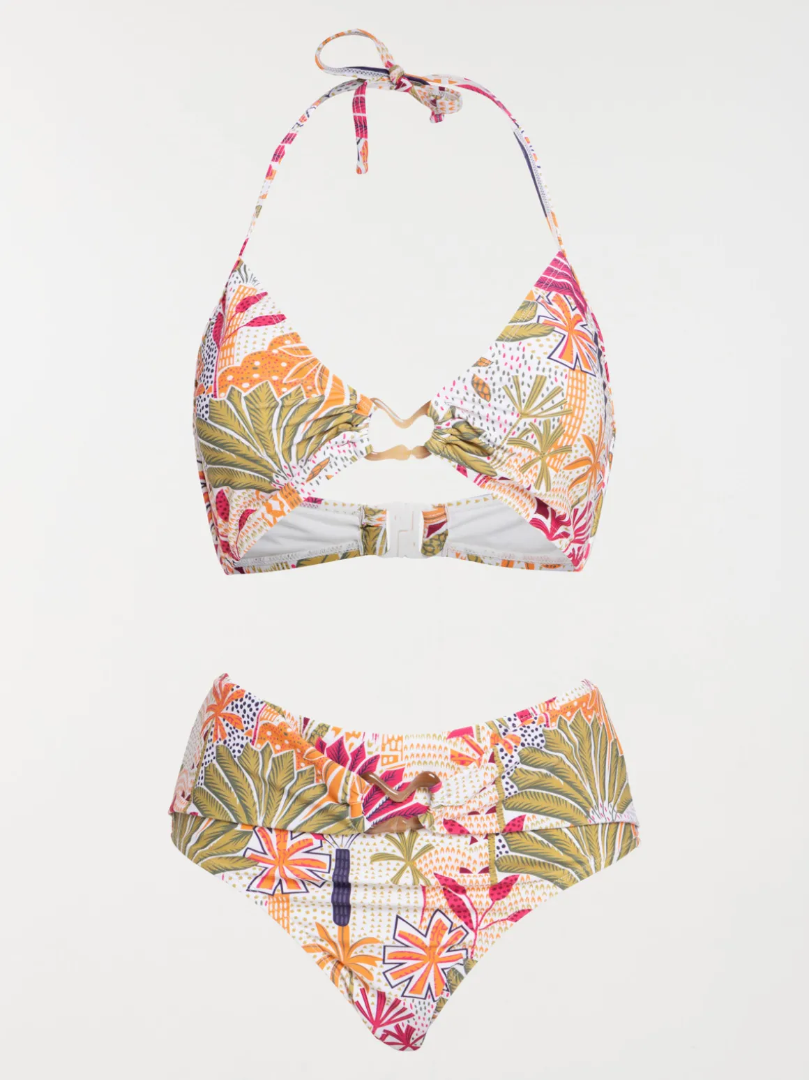 Maillot de bain 2 pièces motif femme