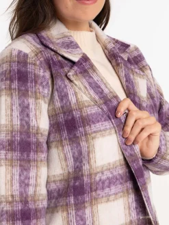 Manteau à carreaux femme