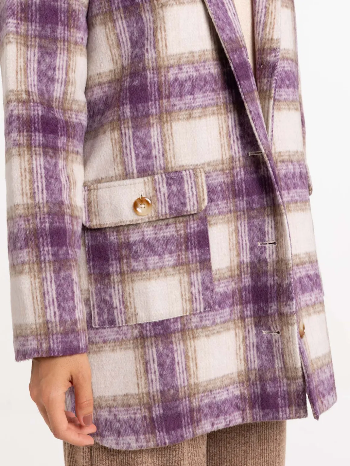 Manteau à carreaux femme