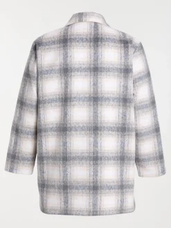 Manteau à carreaux grande taille femme