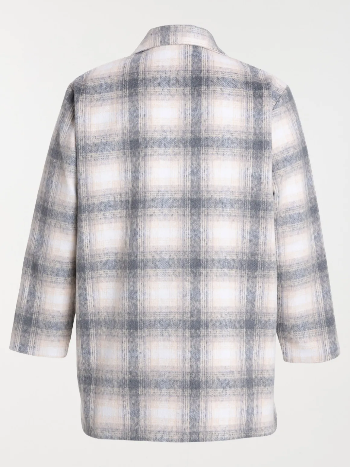 Manteau à carreaux grande taille femme