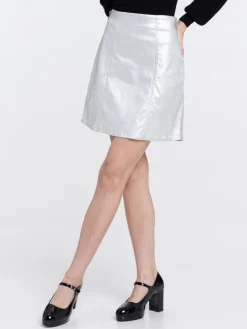 Mnin jupe enduit métal femme