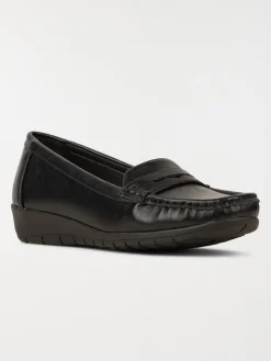 Mocassin confort femme noir (36-41)