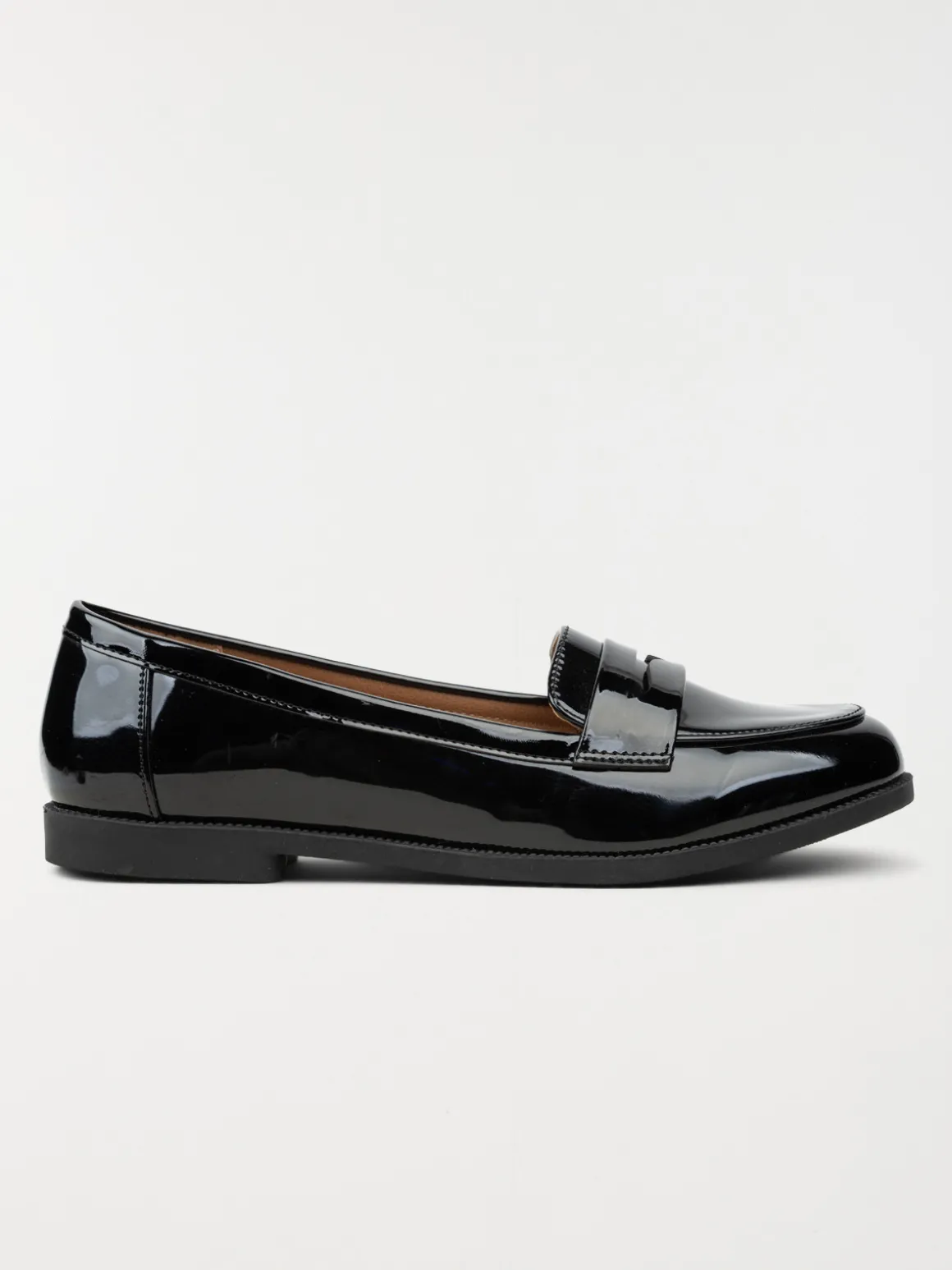 Mocassin femme verni noir (36-41)