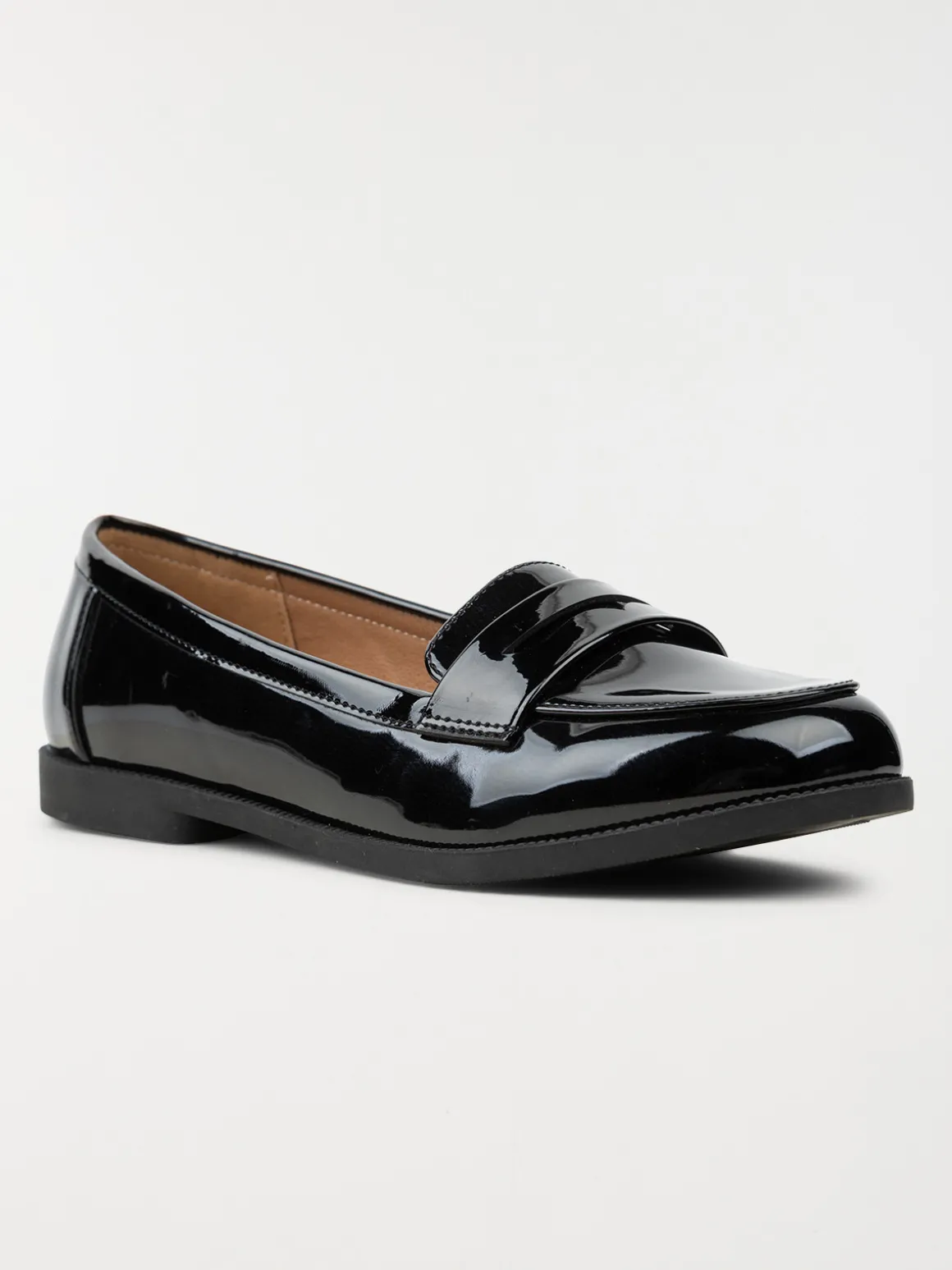 Mocassin femme verni noir (36-41)