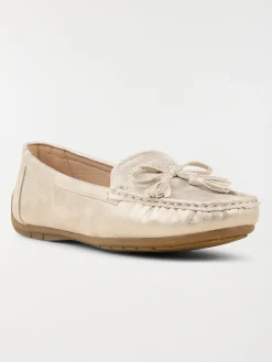 Mocassins coloris or femme (36-41)