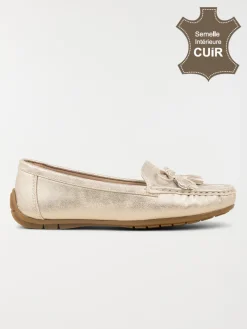Mocassins coloris or femme (36-41)