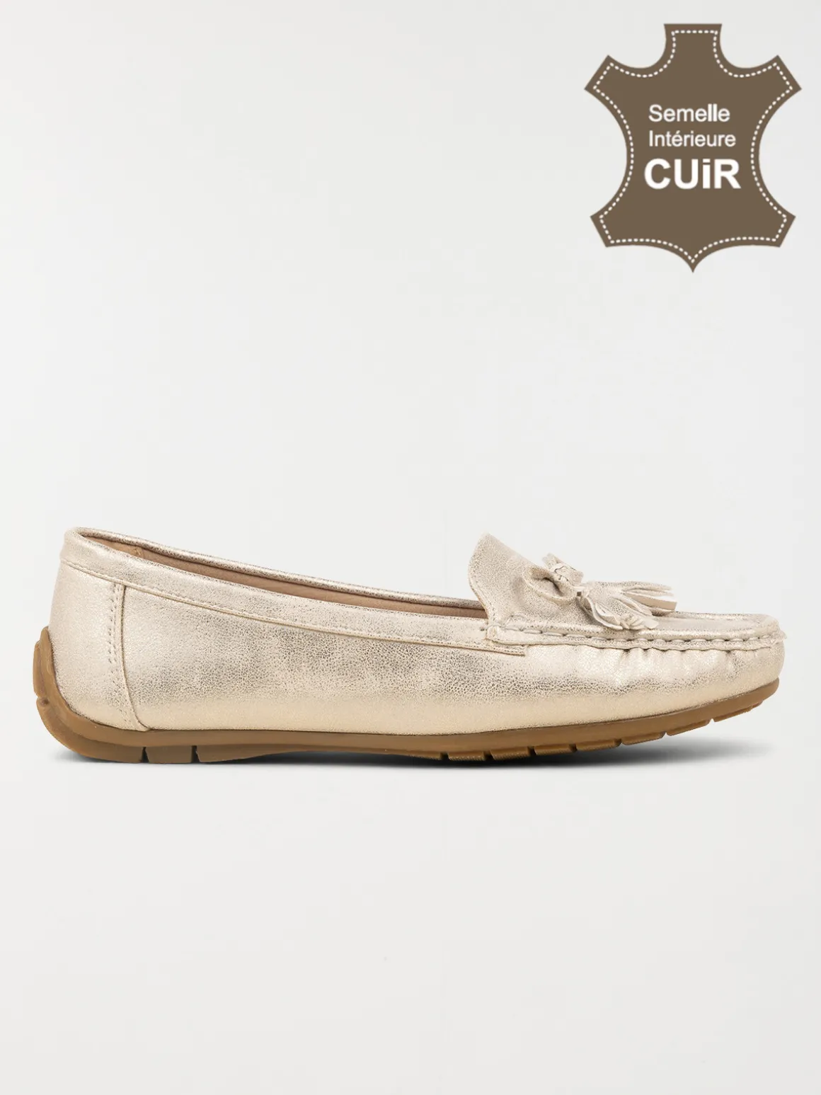Mocassins coloris or femme (36-41)